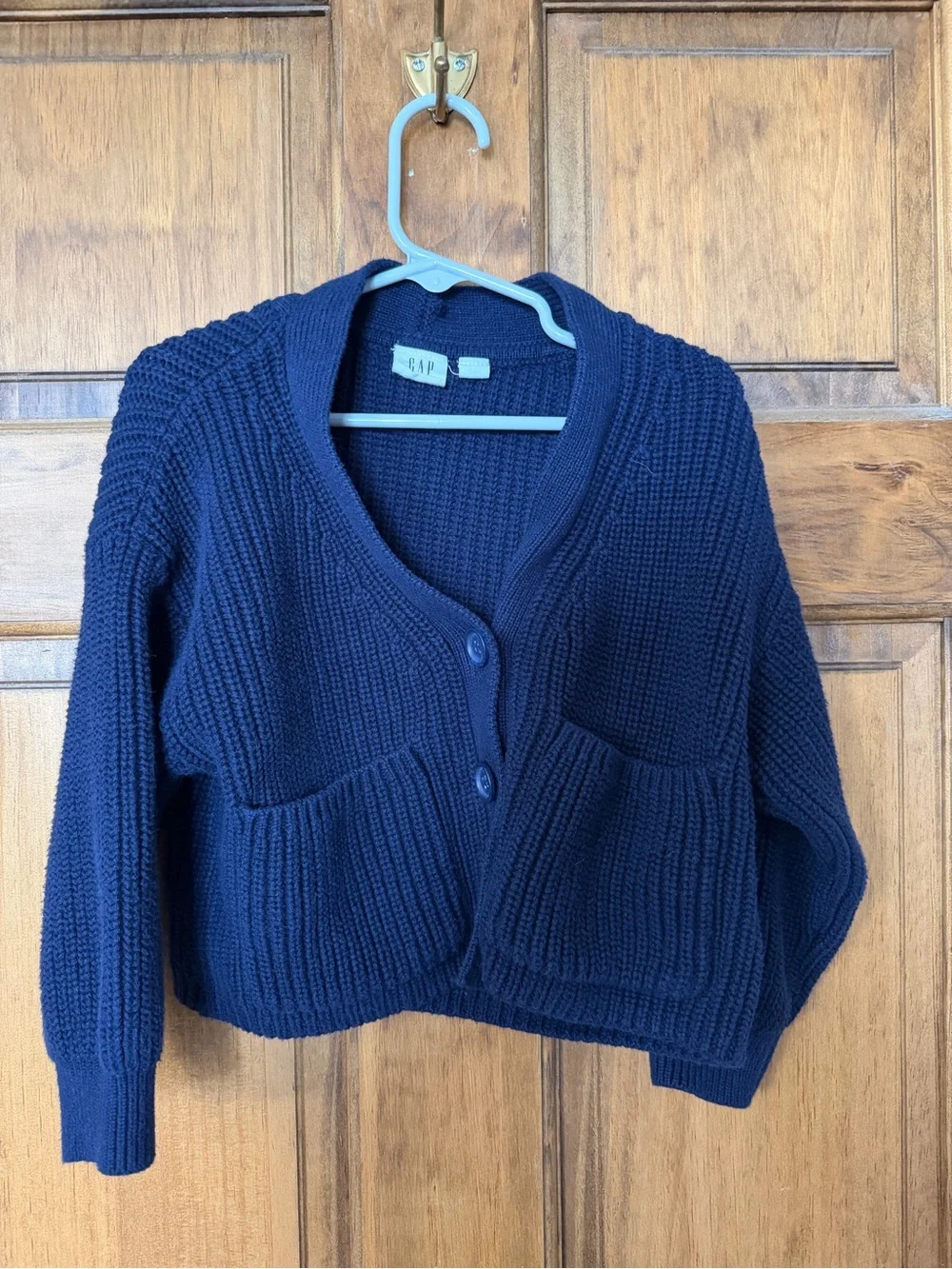 GAP Kids Dark Navy Chunky Knit Button Cardigan